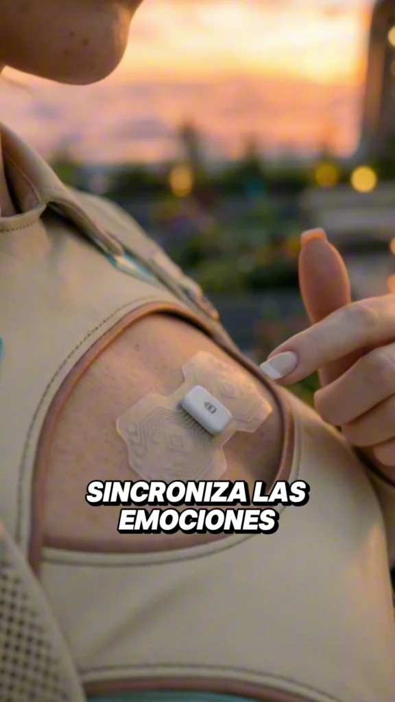 Collective Empathy Patch — emotional patch worn on the shoulder, still from the final video