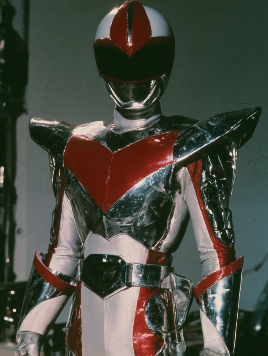 Red and silver tokusatsu hero character reference