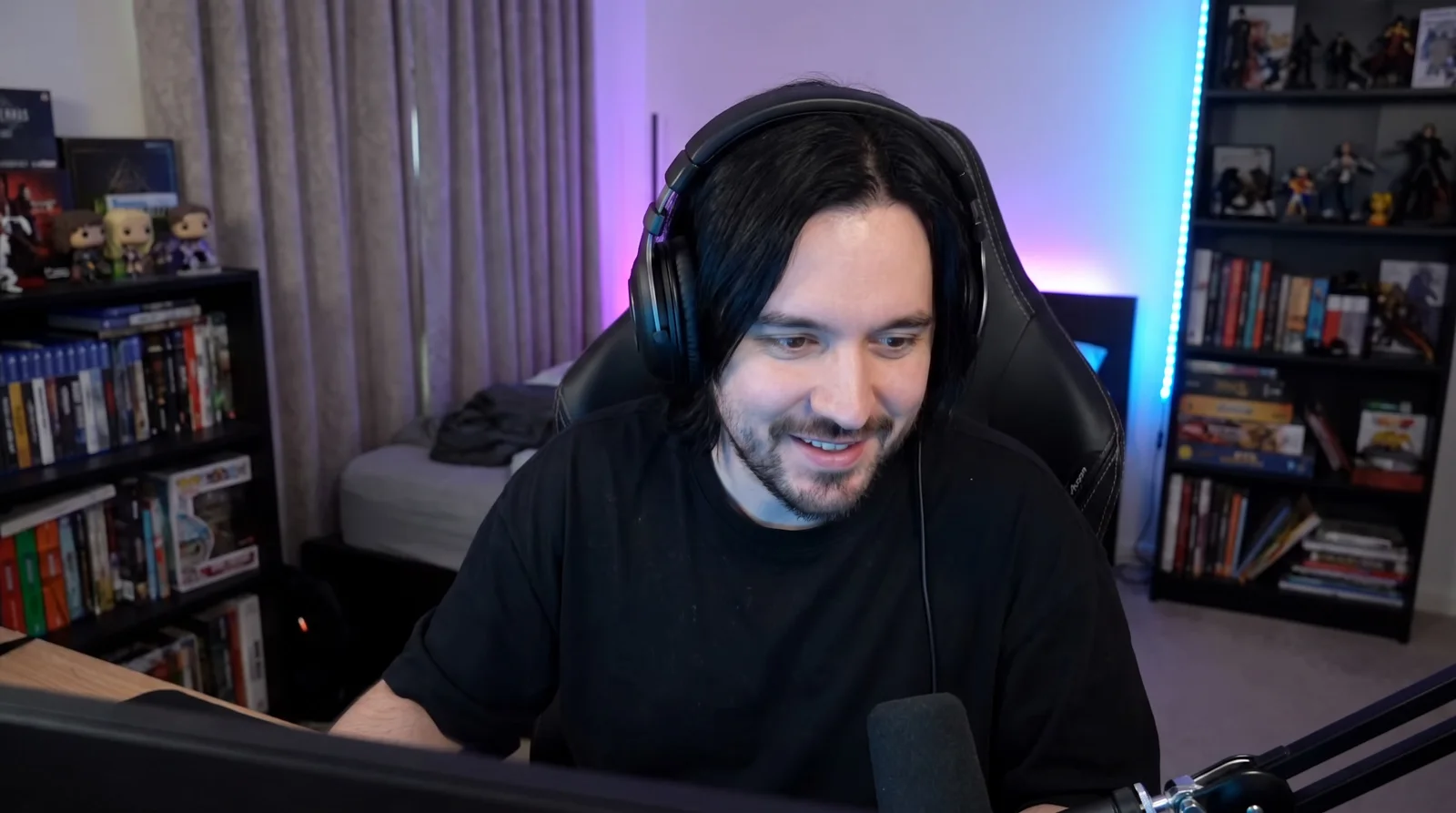 Streamer character reference in a studio